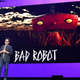 J.J. Abrams stands on a stage in front of the Bad Robot logo at an HBO Max WarnerMedia Investor Day Presentation in 2019.